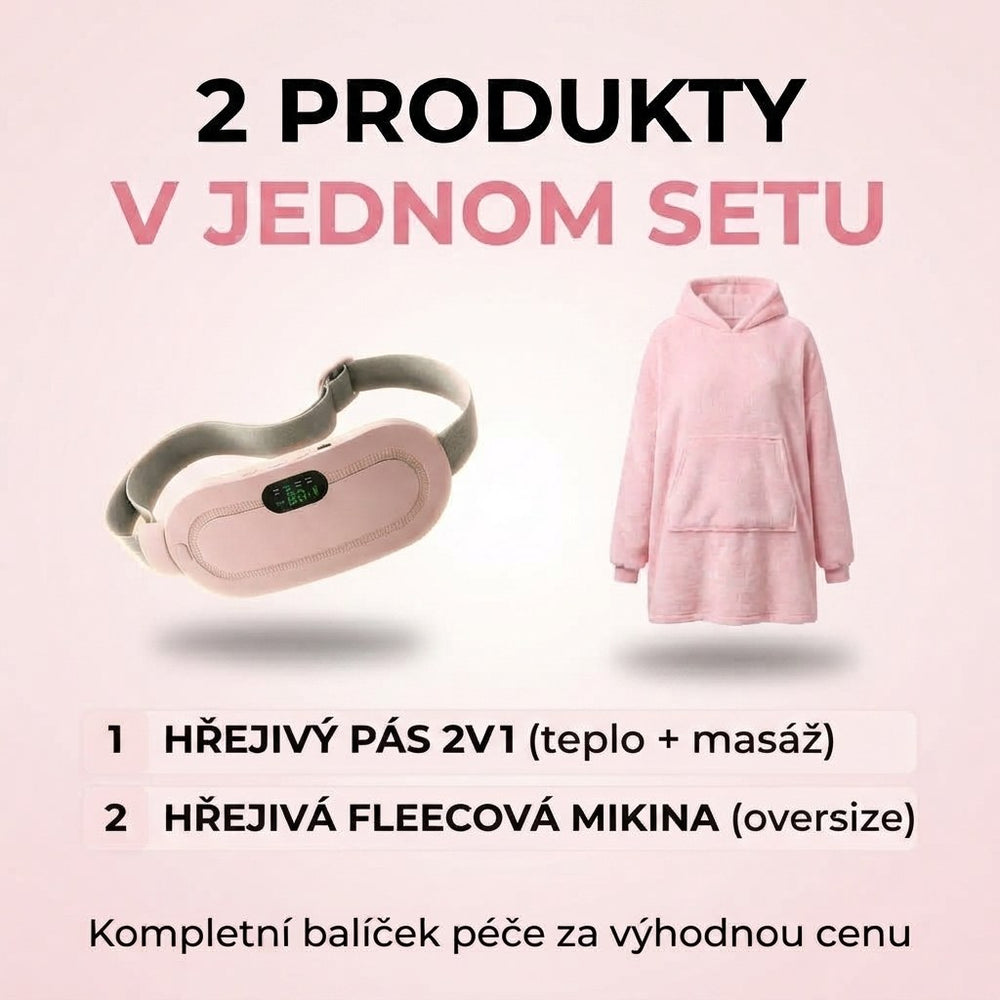 Set: hřejivý pás 2v1 a hřejivá fleecová mikina